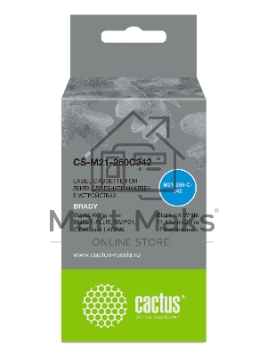 Картридж ленточный Cactus CS-M21-250C342 черный шрифт, белый фон (11.15 мм, 2.1 м) для Brady BMP21-PLUS, BMP21, BMP21-LAB