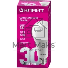 Лампа светодиодная ОНЛАЙТ 61971 OLL-A70-30-230-4K-E27