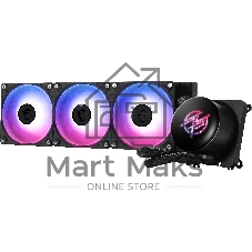 Система жидкостного охлаждения/ Water Cooling System MSI MPG CORELIQUID P13 360 (300W, 360мм, LED, White, ARGB/ Fans: 3x120мм, 64.89CFM, 2050RPM/ Pump 20dBA, 3400RPM, Rad thickness 27мм/ S: 1851, 1700, AM5, AM4)