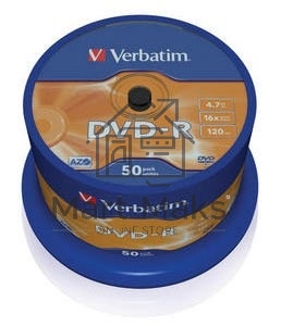 Диск DVD-R Verbatim 4.7Gb 16x Cake Box (50шт) (43548)