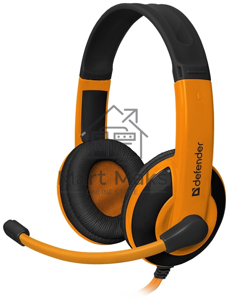 Наушники Defender Warhead G-120 черный/оранжевый кабель 2 м