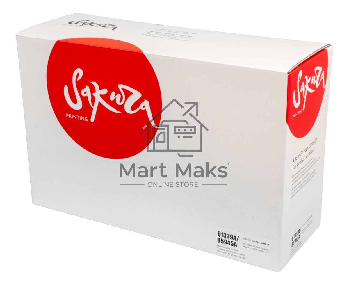 Картридж Sakura Q1339A/Q5945A для HP, черный, 18000 к.