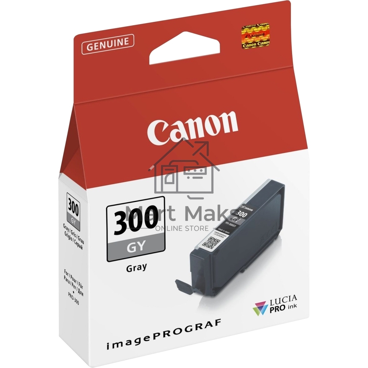 Картридж струйный Canon PFI-300 GY EUR/OCN серый (236 стр.) для Canon imagePROGRAF PRO-300