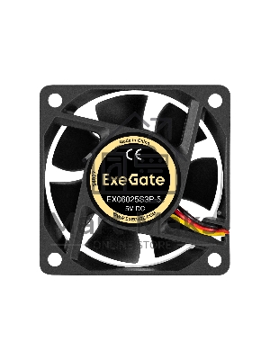 Вентилятор для корпуса ExeGate EX06025S3P-5 черный, 60 мм, 3500 об/мин, 25.3 дБ, 3 pin