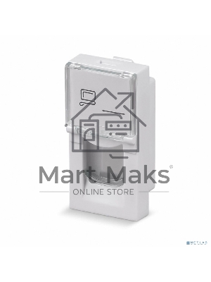 Вставка Rexant Mosaic 22,5x45, на 1 порт с прозрачной шторкой и увеличенным окном маркировки, белая