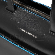 Деловая сумка женская с отделением для ноутбука Piquadro Blue Square BD6680B2/N натур.кожа черный