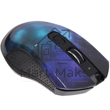 Мышь беспроводная Qumo Office M27 Universe синий, 1600 dpi, радиоканал, USB, кнопки - 4
