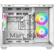 Корпус Case ID-Cooling VIEW 500 ARGB White mATX/win TG/3 fans/Gen2 Type C/CPU 162mm/GPU 407mm/no PSU