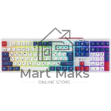 Клавиатура Oklick 725G проводная, USB Type-A, белый/красный