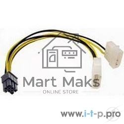 Кабель Gembird Разветвитель питания, 2xMolex->PCI-E 6pin, для подкл. в/к к б/п CC-PSU-6