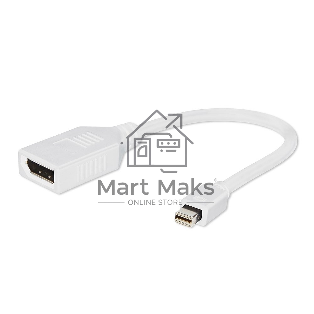 Переходник Gembird Переходник miniDisplayPort - DisplayPort, 20M/20F, длина 16см, белый (A-mDPM-DPF-001-W)