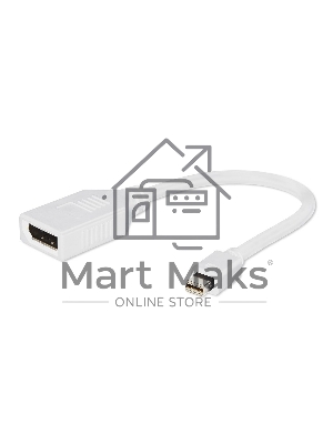 Переходник Gembird Переходник miniDisplayPort - DisplayPort, 20M/20F, длина 16см, белый (A-mDPM-DPF-001-W)