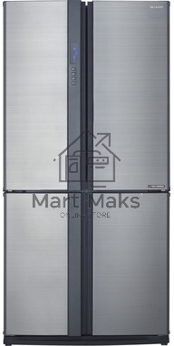 Холодильник Sharp SJ-EX98FSL серебристый трёхкамерный 394/211л морозилка снизу Side by Side