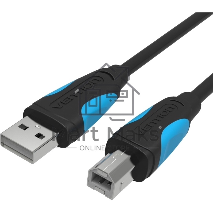 Кабель Vention USB 2.0 AM/BM - 1,5м. черный VAS-A16-B150
