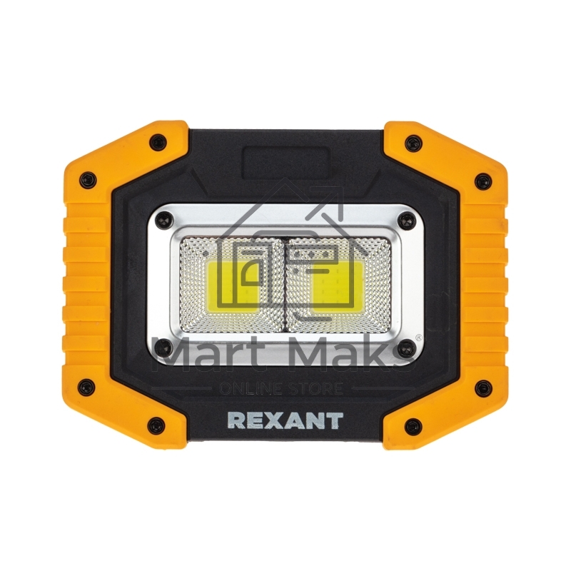 Рабочий заряжаемый NEW AGE 18650х2 прожектор с мощным светом Rexant 50%, 100%, Powerbank, противоударный корпус, кабель USB