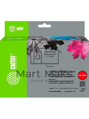 Картридж струйный Cactus CS-PGI2400BK/C/M/Y 4 цв. набор (135.8 мл) для Canon MAXIFY iB4040/ МВ5040/ МВ5340