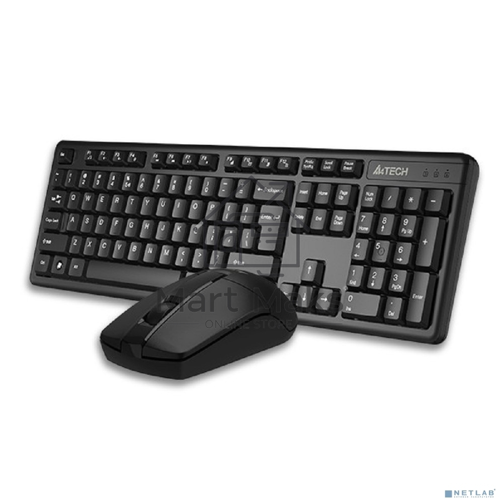 Клавиатура + мышь A4Tech 3330N клав:черный мышь:черный USB беспроводная Multimedia
