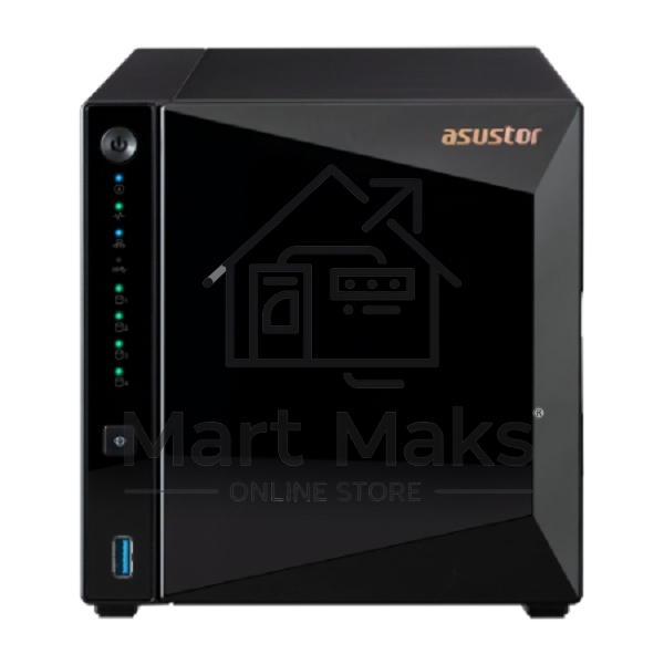 Сетевое хранилище ASUSTOR AS3304T 4-Bay NAS/MPl/Cel 1.4GHz Quad Core/2GBDDR4/noHDD,LFF(HDD,SSD),/1x1GbE(LAN)/3xUSB3.2; 90IX01L0-BW3S00
