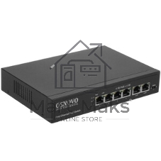 Коммутатор Osnovo SW-20600/D удлинитель FE на 6 портов с питанием по PoE, 4 *10/100 Base-T PoE, 1 *10/100 Base-T Uplink с поддержкой питания по PoE (до 90W), 1 *10/100 Base-T Uplink, PoE на порт - до 30W, суммарно до до 87W