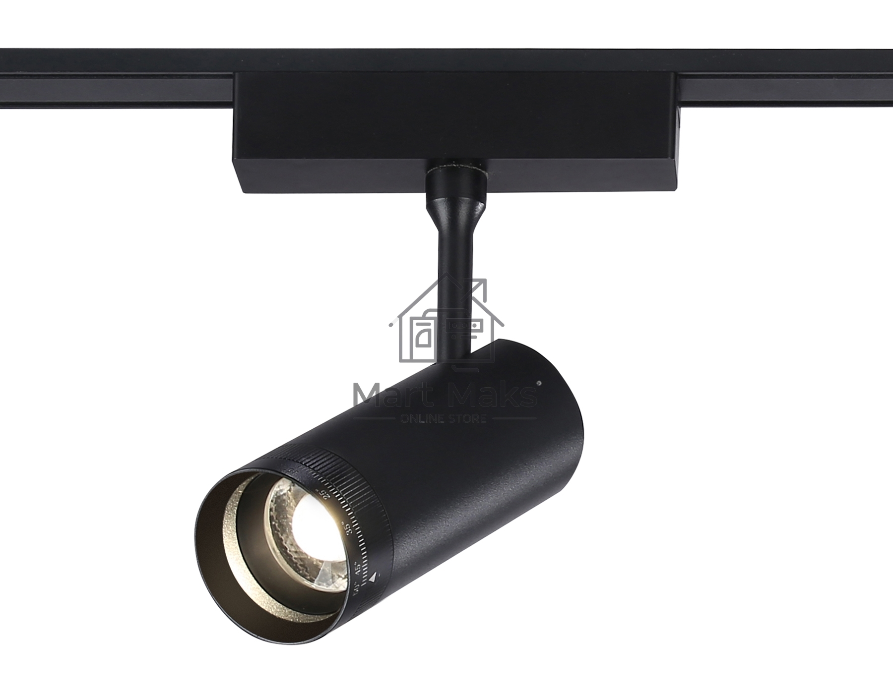 Светильник трековый светодиодный GV1571 BK черный IP20 10W 4200K 48V 15-51° D55*185
