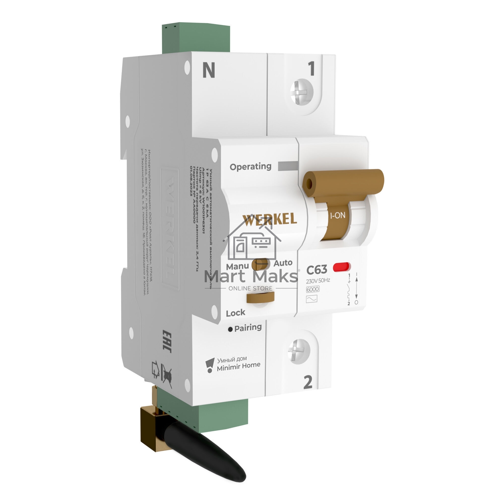Умный автоматический выключатель Werkel 1 P  63 A  C  6 kA W1001P6301