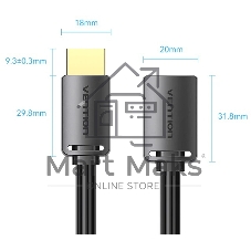 Кабель-удлинитель Vention HDMI High speed v2.0 with Ethernet 19F/19M - 2м