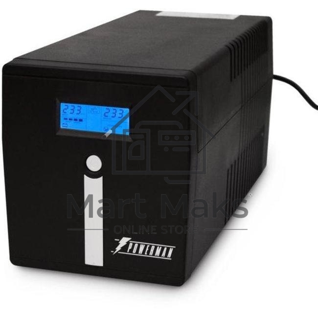 Источник бесперебойного питания PowerMan Smart Sine 1000 черный (Pure Sine Wave/LCD Display/USB/Software/RJ11/45)