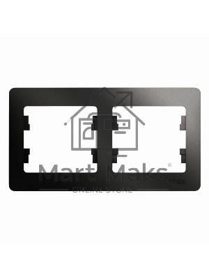 Рамка 2-м Glossa горизонт. антрацит SchE GSL000702