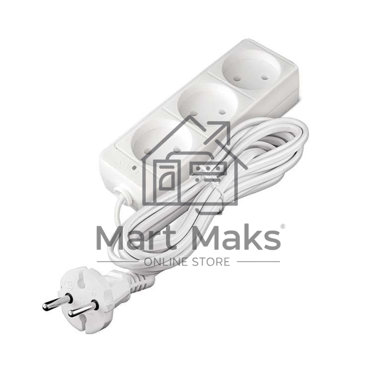 Удлинитель 3х5м без заземл. 6А IP20 ШВВП 1.3кВт Союз 481S-0305