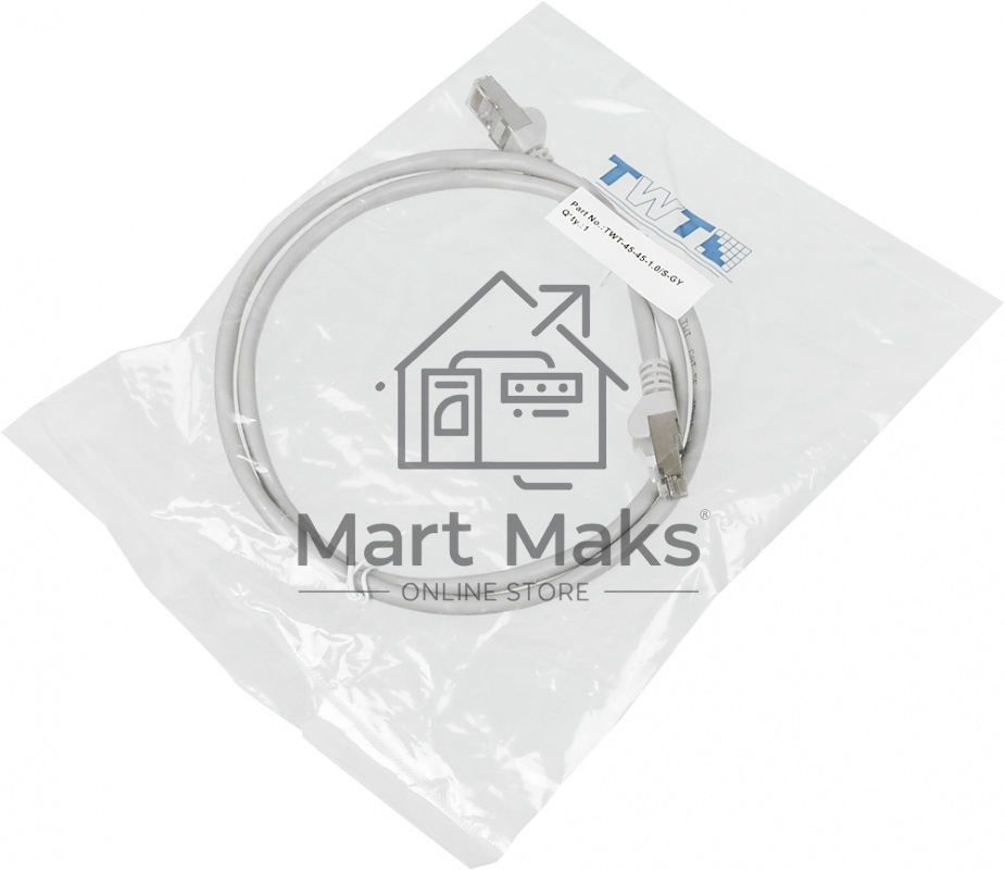 Кабель Патч-корд Lanmaster TWT-45-45-1.0/S-GY вилка RJ-45-вилка RJ-45 кат.5е 1м серый LSZH (уп.:1шт)