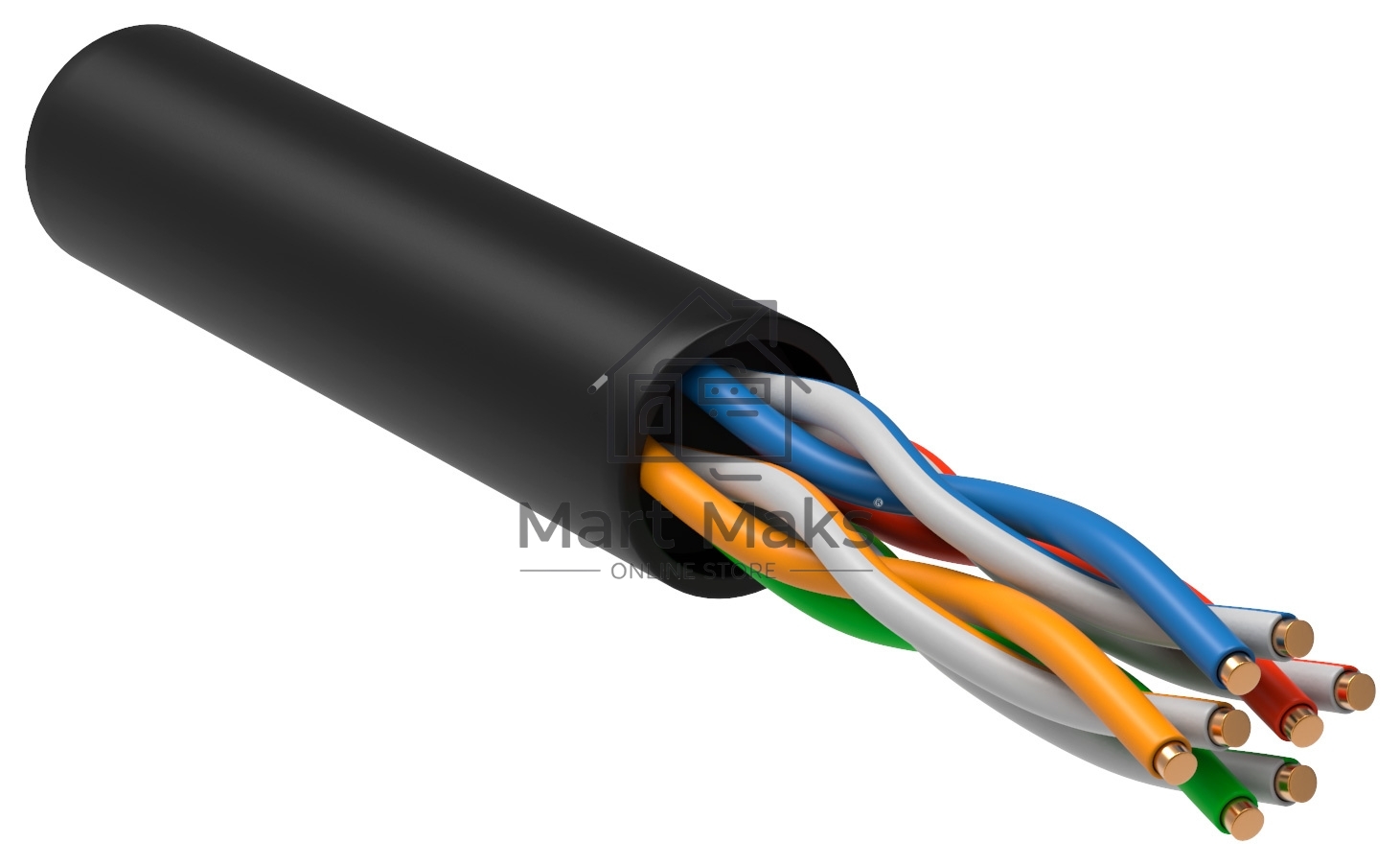 Кабель связи ITK витая пара U/UTP, cat.5e 4х2х24AWG solid, LDPE, 305м, черный