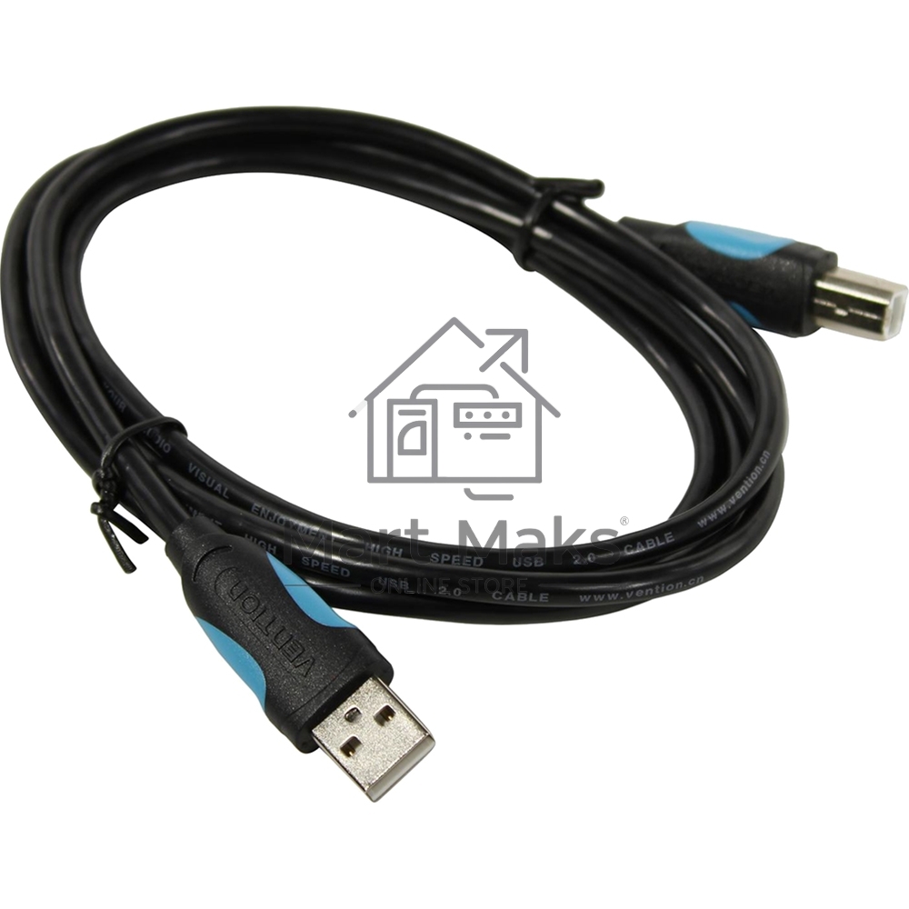 Кабель Vention USB 2.0 AM/BM - 1,5м. черный VAS-A16-B150