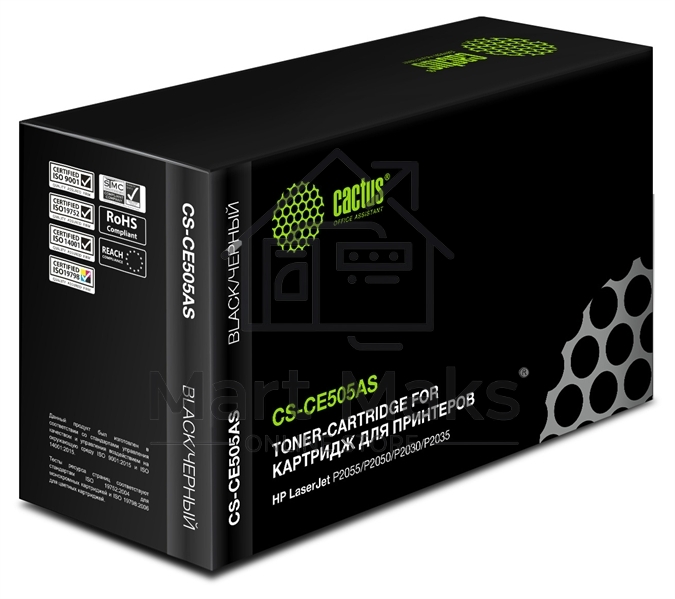 Картридж лазерный Cactus CS-CE505AS черный (2300 стр.) для HP LJ P2055/P2035