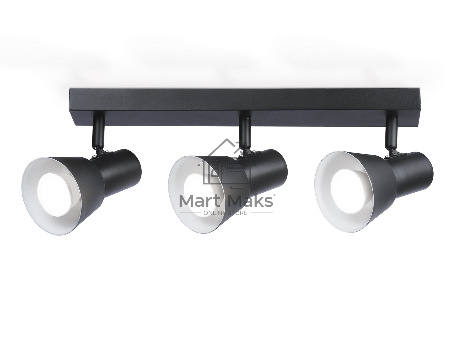 Светильник Ambrella light TA13122/3 BK/WH черный/белый GU10/3 max 12W 470*85*150