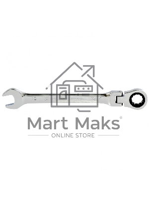 Ключ комбинированный трещоточный Matrix, 12 мм, CrV, шарнирный, зерк.хром