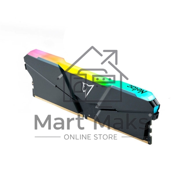 Оперативная память NETAC Shadow, DDR4, 16GB (2x8GB), 3200MHz, CL16, DIMM, с радиаторами, RGB, серый