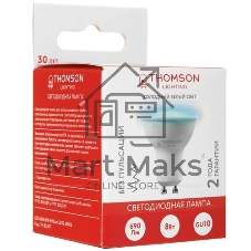 Лампа cветодиодная LED Thomson TH-B2327 GU10, полусфера, 8Вт, 6500К, белый холодный, 1 шт.