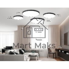 Потолочный светодиодный светильник Ambrella light FV5530 BK черный LED 45W 4200K D400*58 (Без ПДУ)