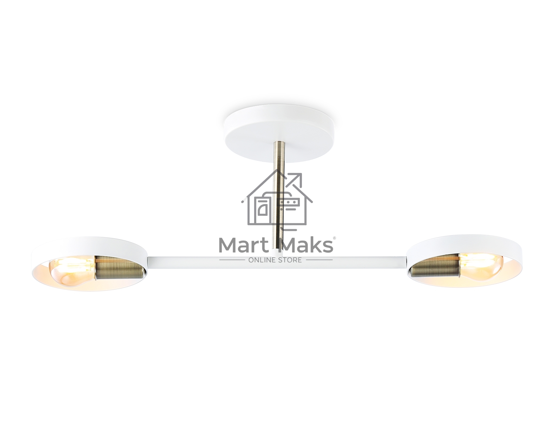 Светильник Ambrella light TR8222/2 WH/SB белый/бронза E27/2 max 40W 510*165*190