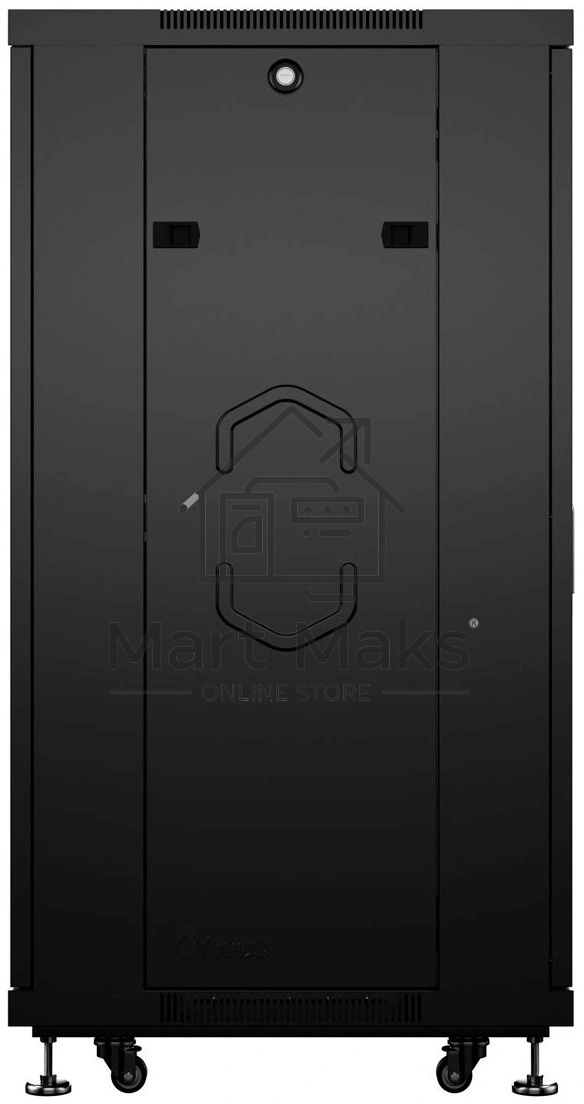 Шкаф серверный напольный Cabeus, IP20, 42U, 2055х600х800 мм (ВхШхГ), дверь: перфорация, боковая панель: сплошная, разборный, цвет: чёрный