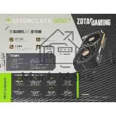Видеокарта Zotac GeForce RTX 5060 Ti AMP, 8 GB GDDR7, 128 bit, 3xDisplayPort, HDMI, GPU 2407 MHz