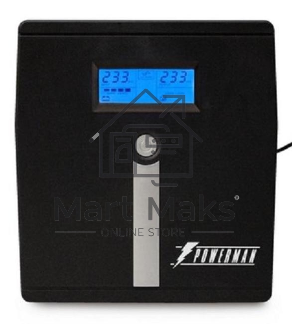 Источник бесперебойного питания PowerMan Smart Sine 1000 черный (Pure Sine Wave/LCD Display/USB/Software/RJ11/45)