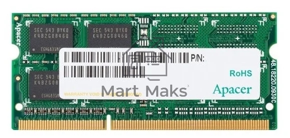 Оперативная память Apacer, DDR3, 4GB (1x4GB), 1600MHz, CL11, SO-DIMM