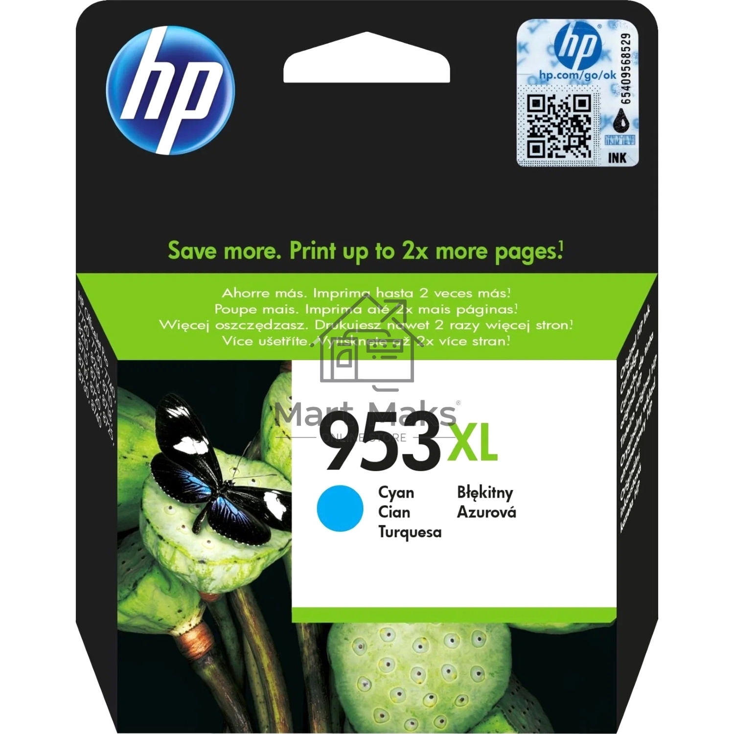 Картридж струйный HP 953XL F6U16AE голубой для HP OJP 8710/8715/8720/8730/8210/8725 (1600стр.)