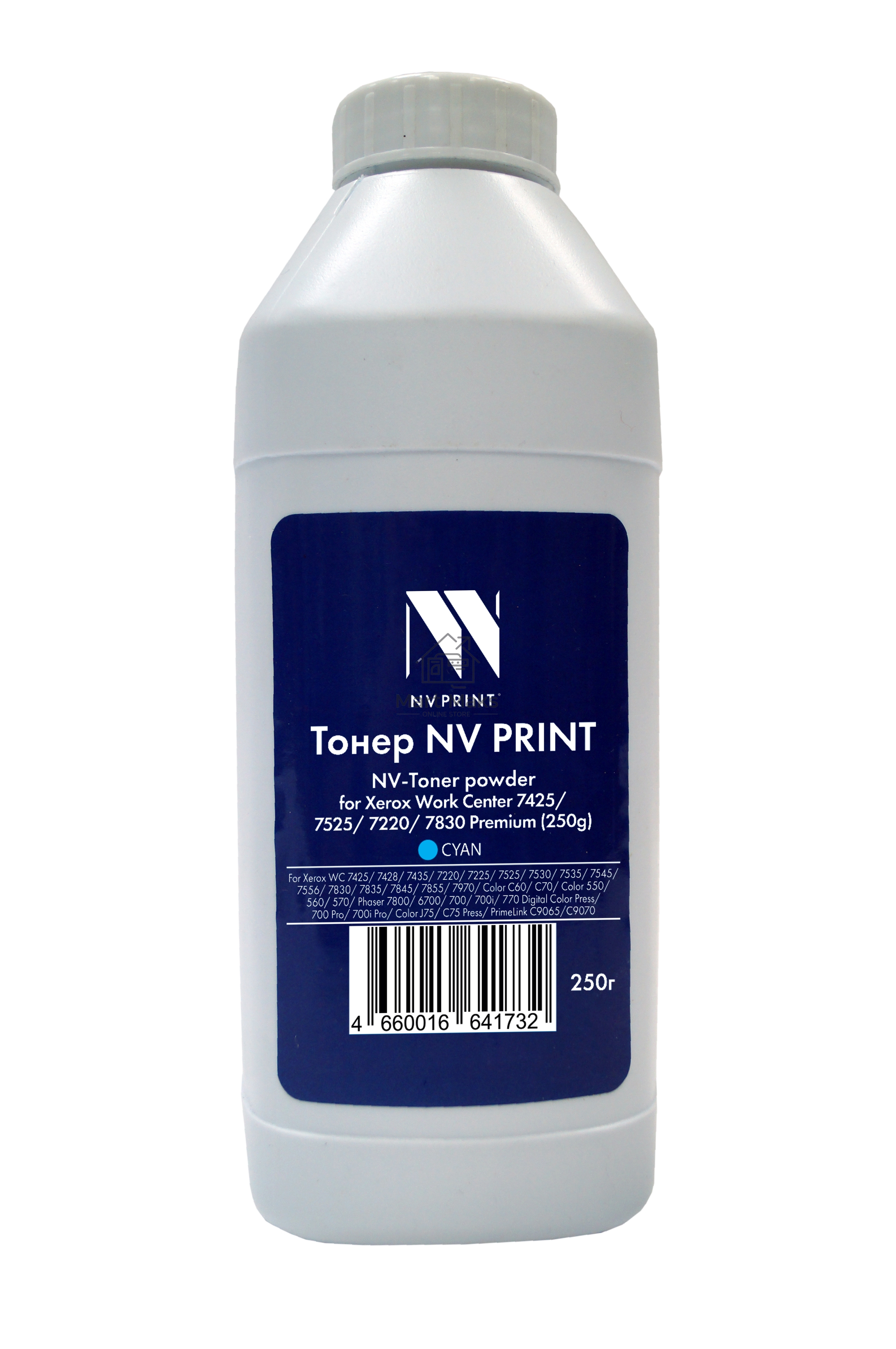 Тонер + девелопер NVPrint для Xerox WorkCenter 7425, 7525, 7220, 7830 Premium (250г) Cyan. WC 7425, 7428, 7435; WC 7220, 7225; WC 7525, 7530, 7535, 7545, 7556, 7830, 7835, 7845, 7855, 7970; Color C60, С70; Color 550, 560, 570; Phaser 7800; Phaser 6700; 70