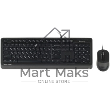 Комплект клавиатура+мышь A4Tech FStyler F1010 проводной, USB, 1600 DPI, чёрный