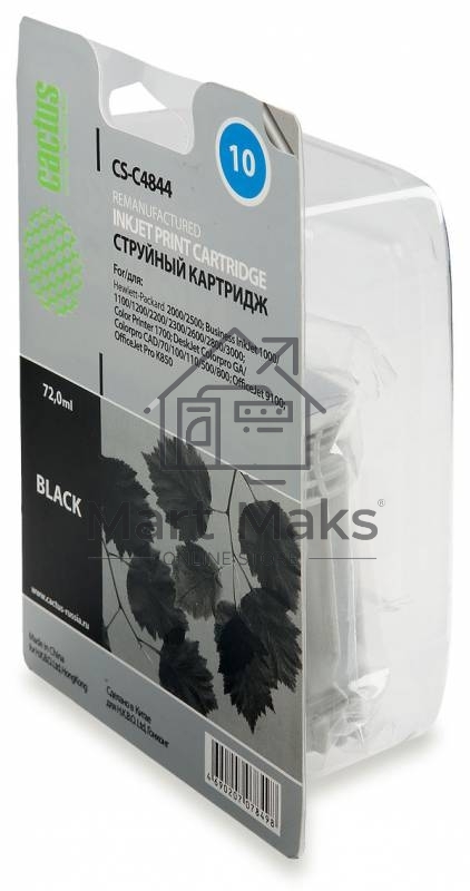 Картридж струйный Cactus CS-C4844 черный (72 мл) для №10 HP 2000/2500/1000/1100/1200