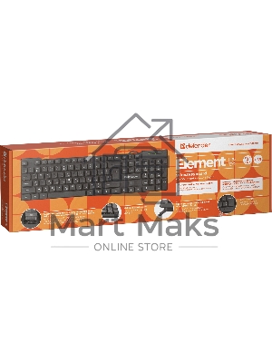 Клавиатура проводная Defender Element HB-190, USB, черный