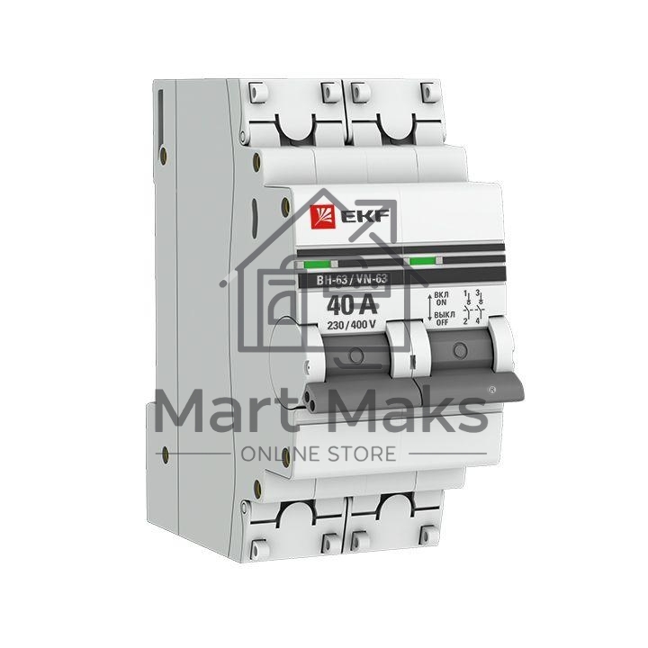 Выключатель нагрузки 2п 40А ВН-63 PROxima EKF SL63-2-40-pro