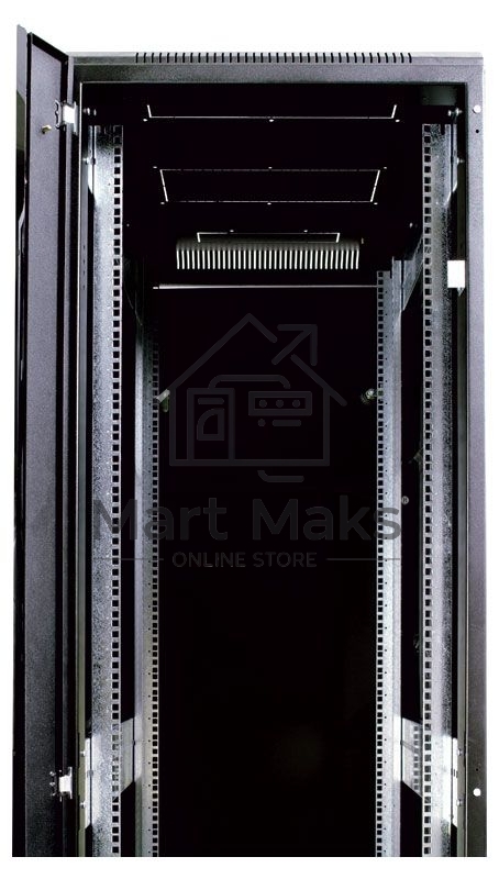 Шкаф телекоммуникационный напольный 42U (600x600) дверь стекло, цвет черный (ШТК-М-42.6.6-1ААА-9005) (3 коробки)